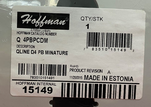 HOFFMAN Q4PBPCDM 15149 MINATURE CONTROL STATION ENCLOSURE