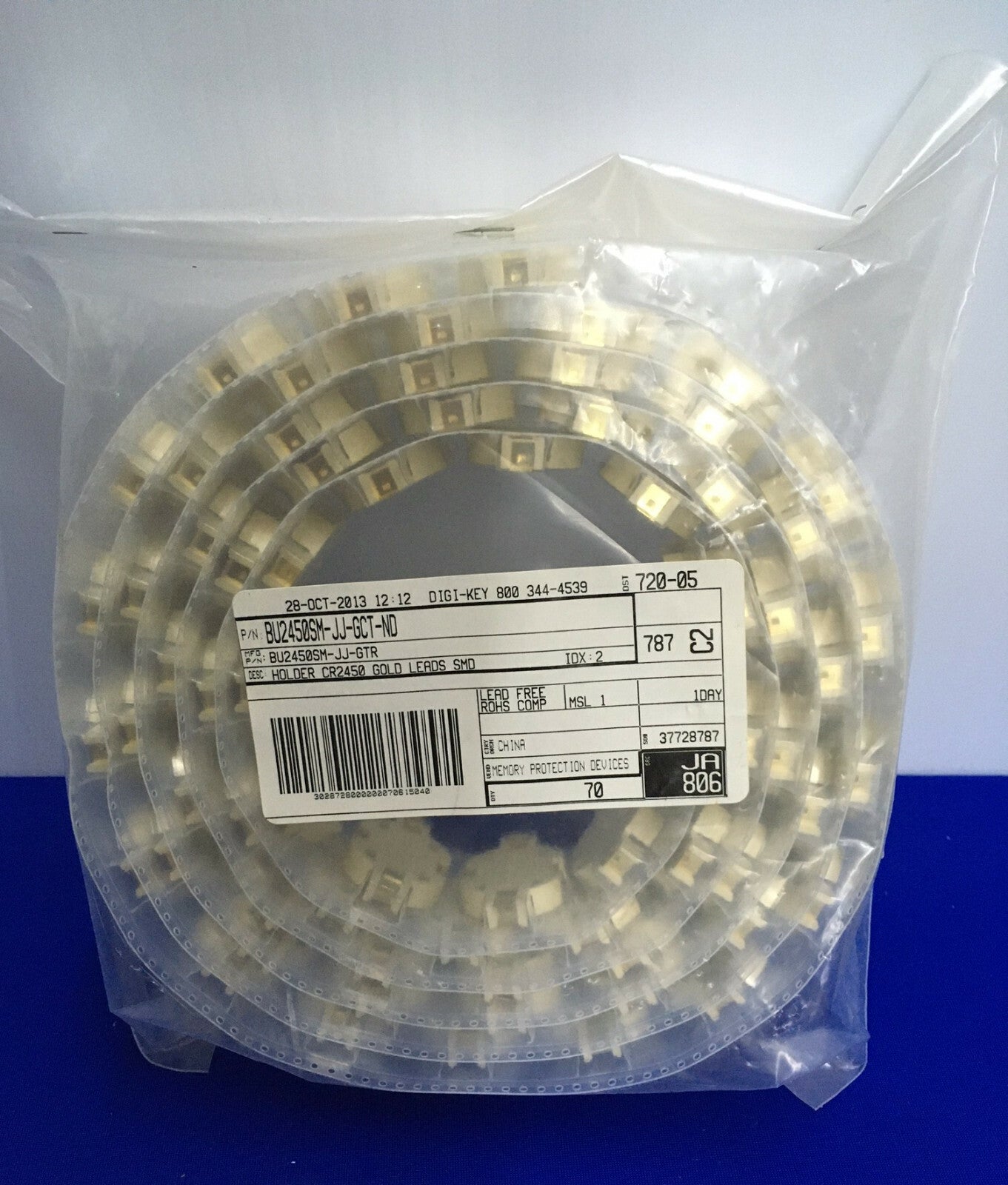 1 PKG OF 70 -  DIGI-KEY MPD MEMORY PROTECTION BU2450SM-JJ-GCT-ND BATTERY HOLDER