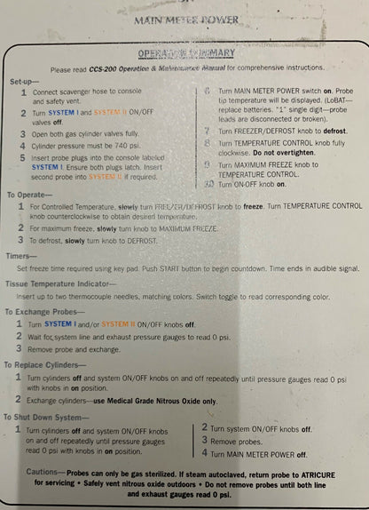 AtriCure Frigitronics CCS-200 Kryochirurgisches System mit Temperaturanzeige