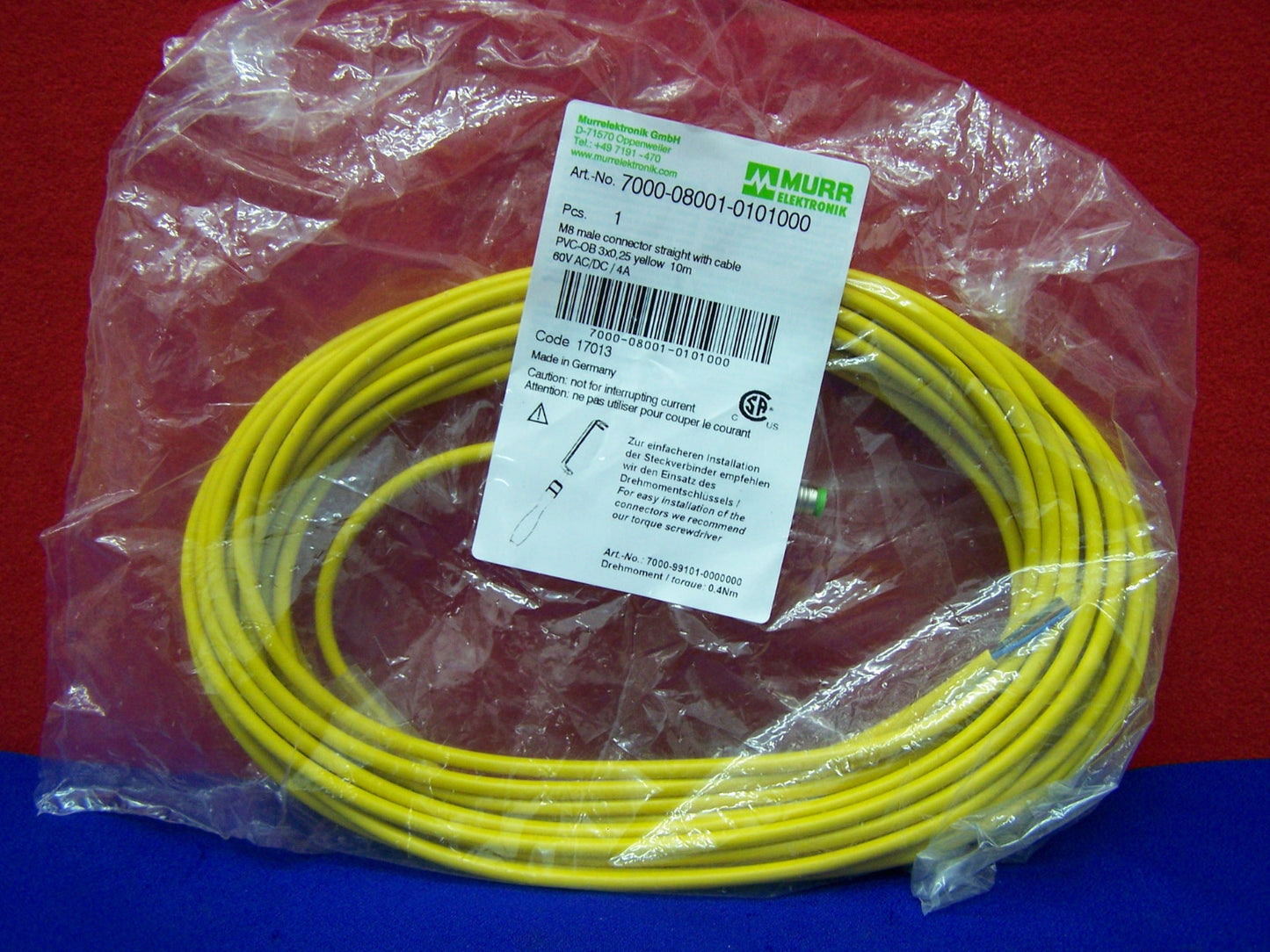 MURR ELEKTRONIK 7000-08001-0101000 CONNECTEUR MÂLE DROIT M8 AVEC CÂBLE