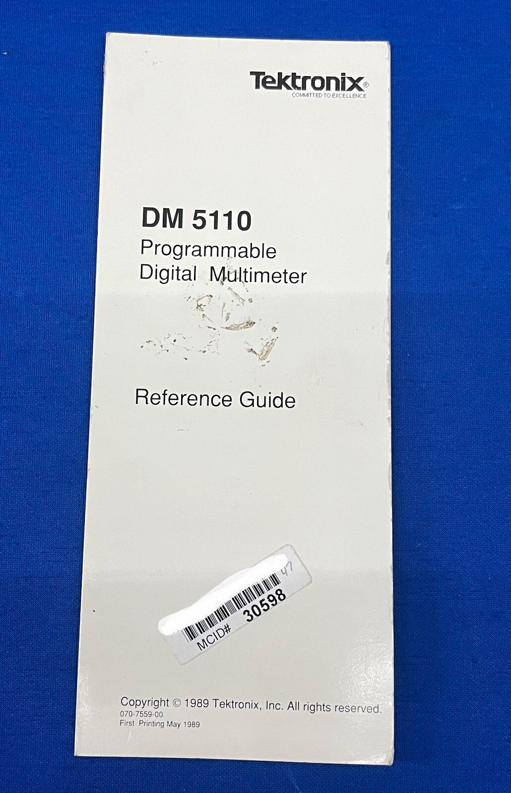 TEKTRONIX DM 5110 PROGRAMMEERBARE DIGITALE MULTIMETER REFERENTIEGIDS 070-7559-00 