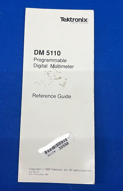 TEKTRONIX DM 5110 PROGRAMMEERBARE DIGITALE MULTIMETER REFERENTIEGIDS 070-7559-00 