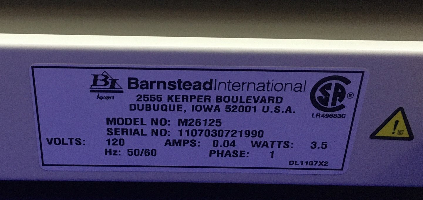 THERMOLYNE / BARNSTEAD M26125 SPECI-MIX 120 V 0,04 AMPERIOS 3,5 VATIOS 50/60 HZ 1 FÁSICO 