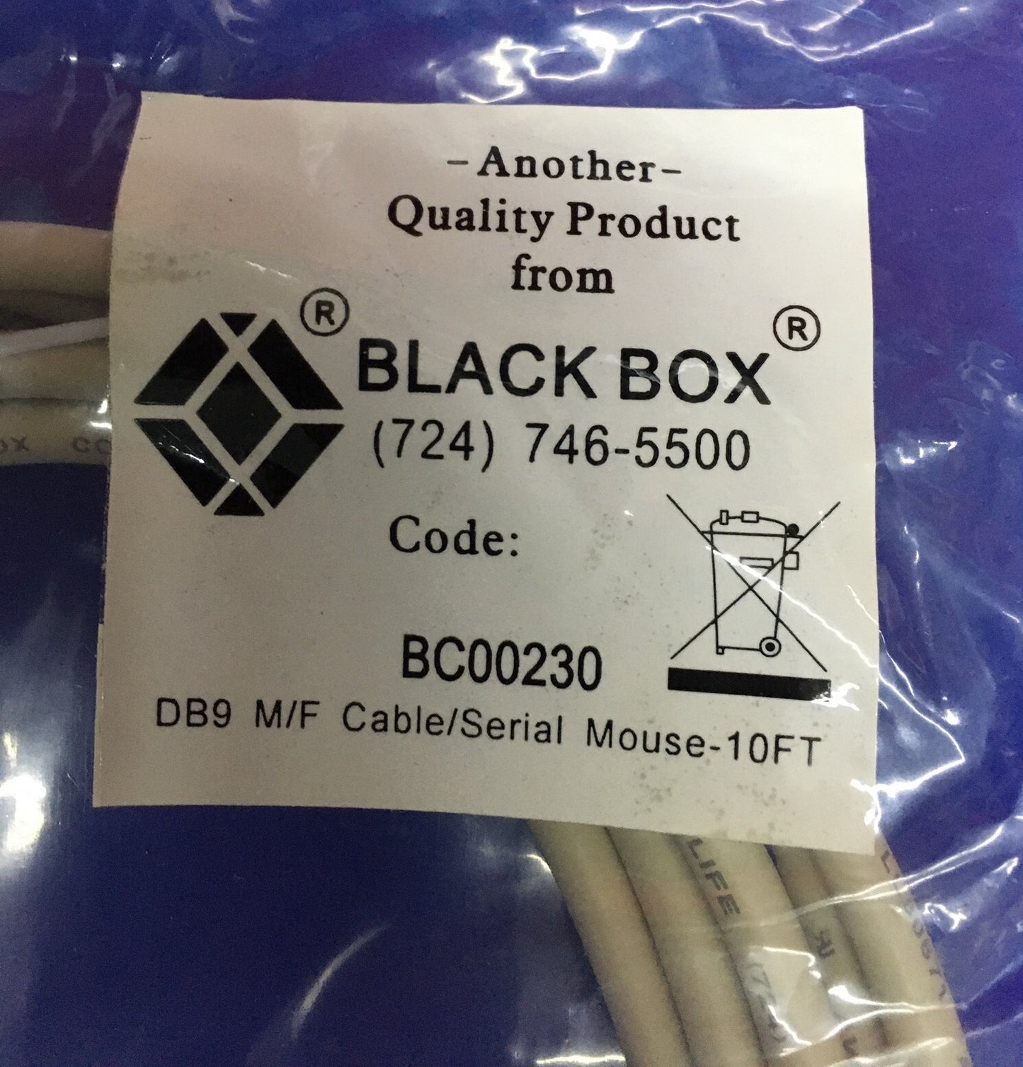 Menge 5 – Black Box BC00230 DB9 M/F Kabel/Serielle Maus – 3 m