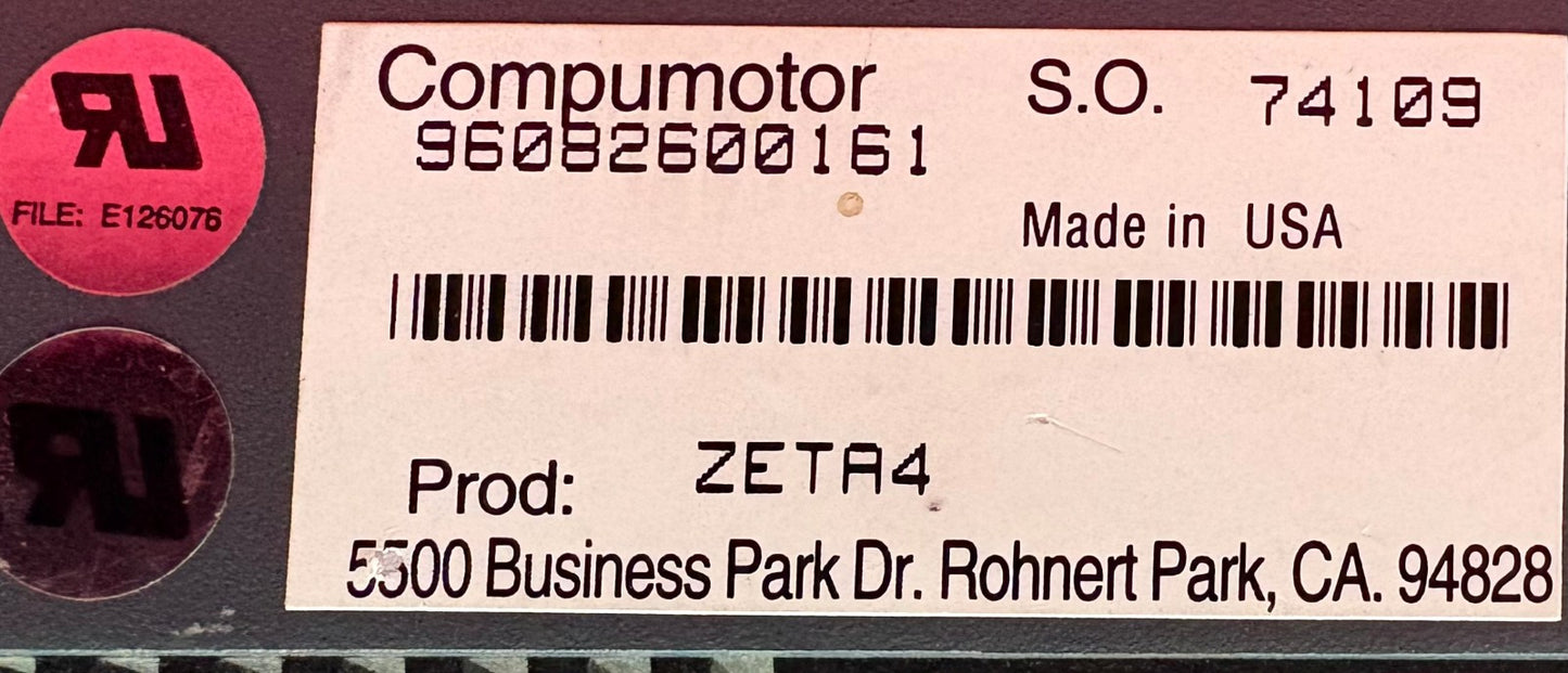 PARKER HANN COMPUMOTOR ZETA4 MICROSTEPPING DRIVE - FOR PARTS/REPAIR