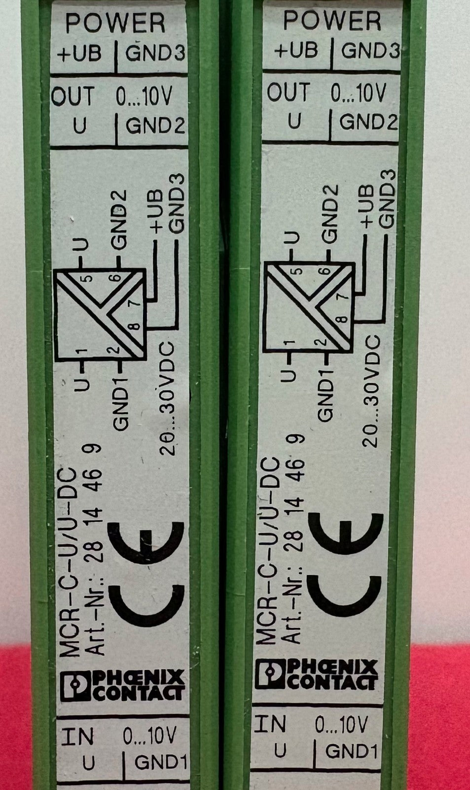 PHOENIX CONTACT MCR-C-U/U-DC SIGNAL CONDITIONER ISOLATING AMPLIFIER - QTY 2