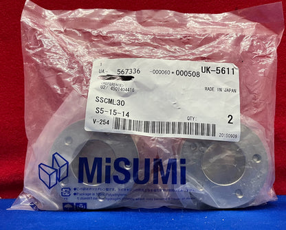 1 PAQUETE DE CANTIDAD 2 - CASQUILLO SIN LLAVE PARA COLLAR DE EJE MISUMI SSCML30 