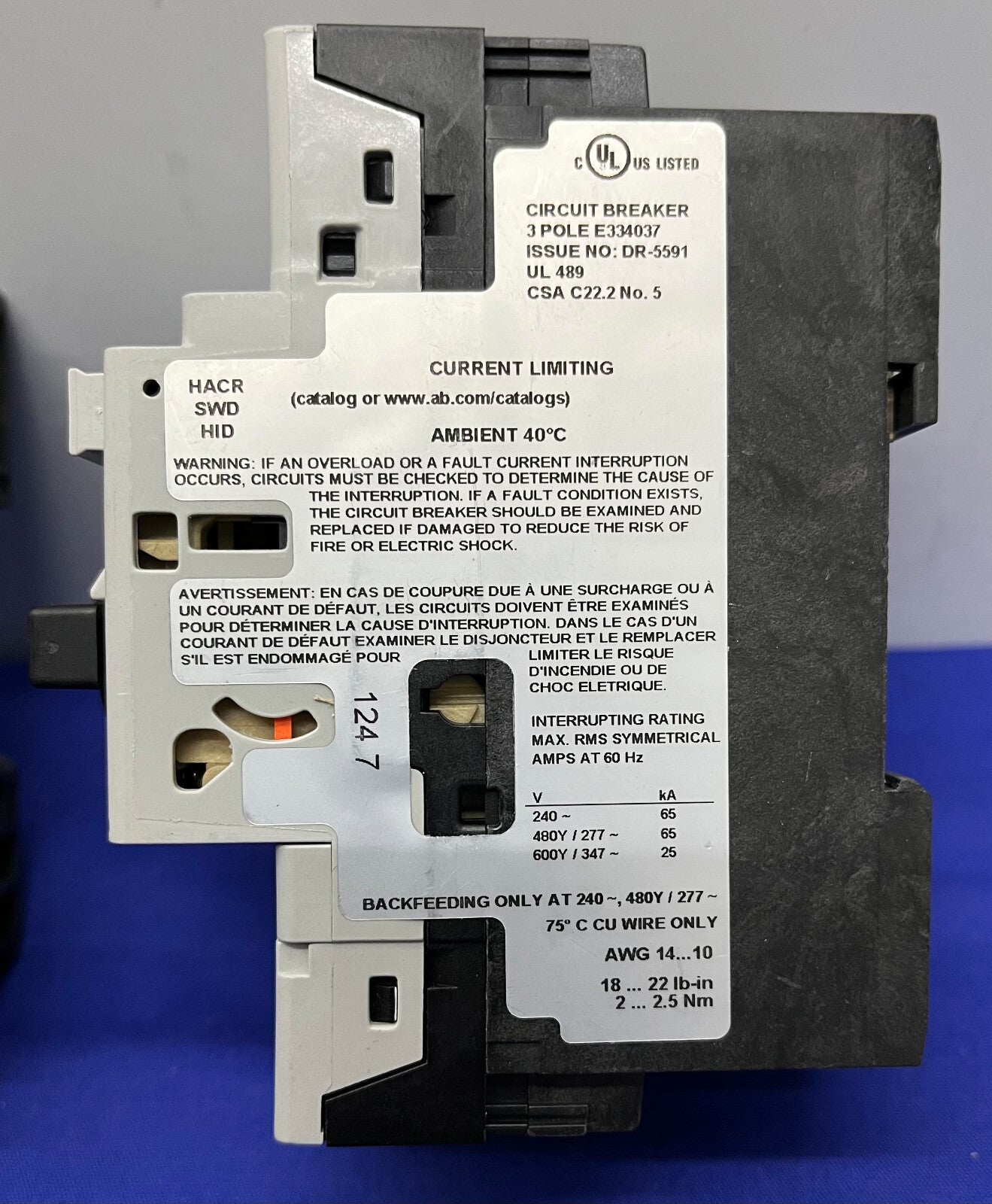 Disjoncteur Allen Bradley AB Case - 1 lot, 1 pièce - 140UD6D3C20 et 140UD6D3C15