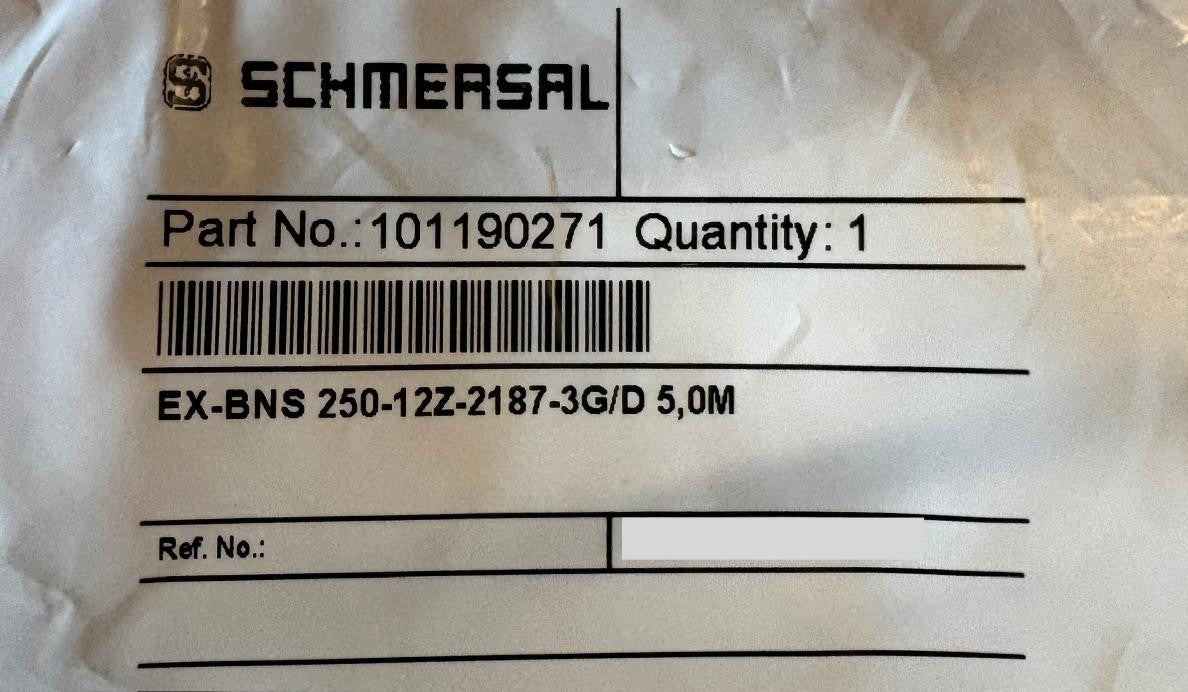 SCHMERSAL 101190271 EX - BNS 250-12Z-2187-3G/D 5,0M MAGNETIC SAFETY SENSOR
