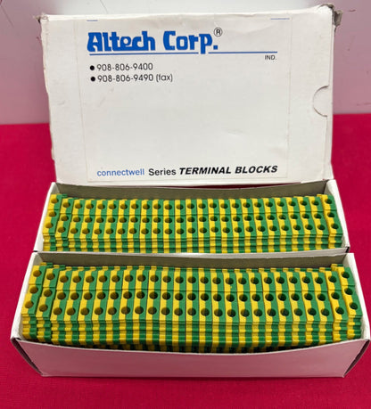 ALTECH 端子台エンドプレート CGT4U、イエロー/グリーン - 1 パッケージ数量 50 エンドプレート