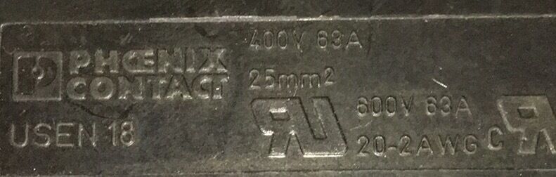 '1 LOT QTY 6' PHOENIX CONTACT USEN 18 FUSE HOLDER ELEMENT TERMINAL BLOCKS