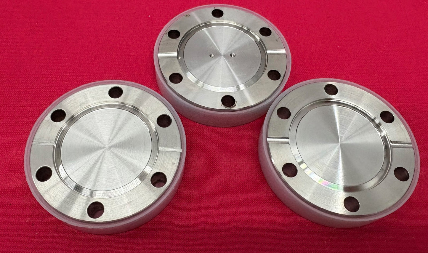 CONFLAT FLANGE BLANK DOUBLE SIDED 2 3/4” STAINLESS STEEL FITTING - 1 LOT QTY 3