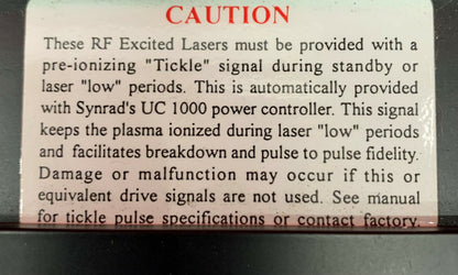 Synrad H 48-1-28W 4670 Laser 30VAC PIEZAS O REPARACIÓN