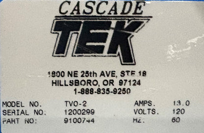 CASCADE TEK 空シェル真空チャンバー ヒート・ポンプ無し TVO-2 9100744 - 部品用