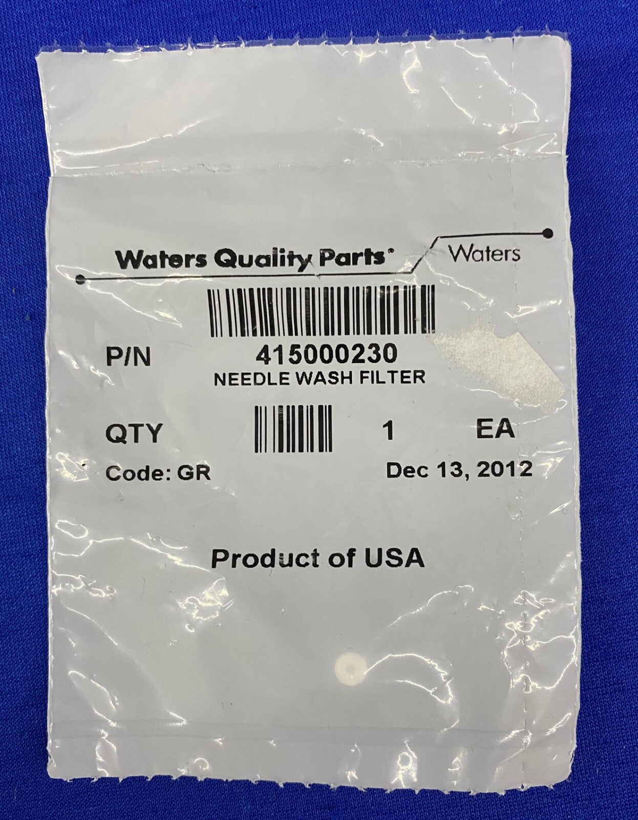 WATERS 415000230 NEEDLE WASH FILTER - 1 PACKAGE CONTAINING QTY 1 FILTER