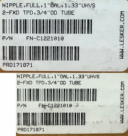 LESKER FN-C1221010 FLANGE - 1 CARDBOARD PLATFORM WITH QTY 2 FLANGES
