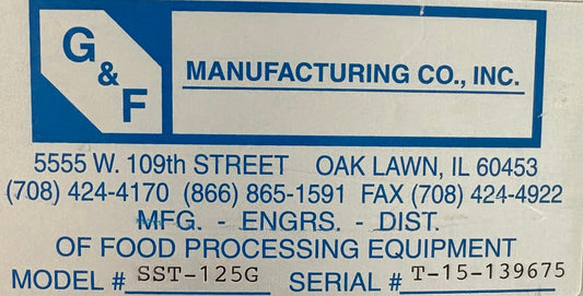 G&F MANUFACTURE SST-125G VERTICAL FINISH  MIXING TANK 125 GALLON W/AGITATOR