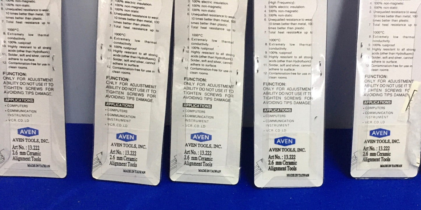 OUTILS D'ALIGNEMENT EN CÉRAMIQUE AVEN TOOLS 13.222 / 13222 2,6 mm - 1 LOT QTE 5