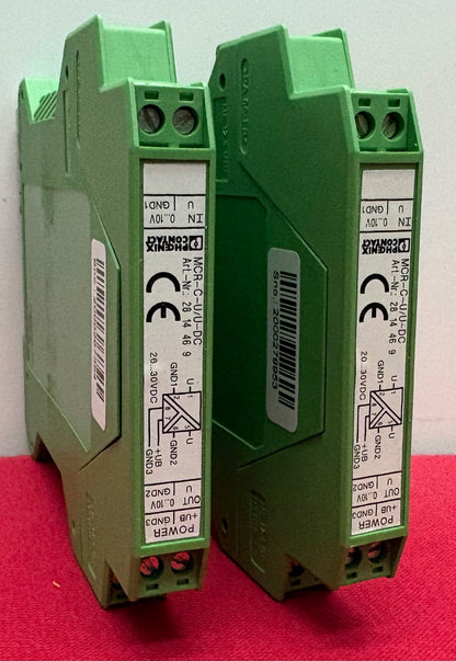 PHOENIX CONTACT MCR-C-U/U-DC SIGNAL CONDITIONER ISOLATING AMPLIFIER - QTY 2