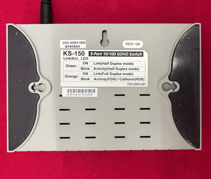 KTI KS-150 5-PORT 10/100 SOHO SWITCH 10BASE-T/100BASE-TX FAST ETHERNET SWITCH