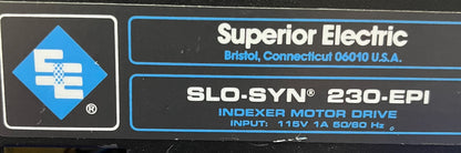 ENTRAINEMENT DE MOTEUR D'INDEXATION ÉLECTRIQUE SUPÉRIEUR SLO-SYN ® 230-EPI 230 EPI