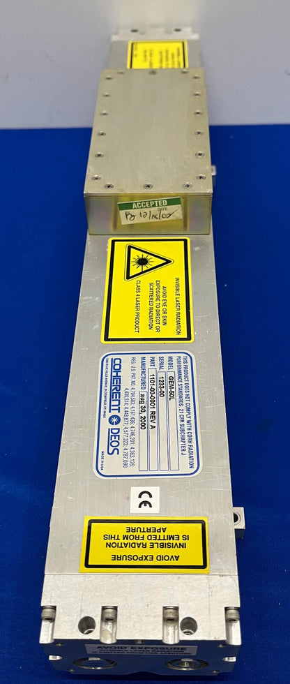 COHERENT GEM 50 DEOS / GEM-50L レーザーヘッド 1101-00-0001 REV A - 部品/修理