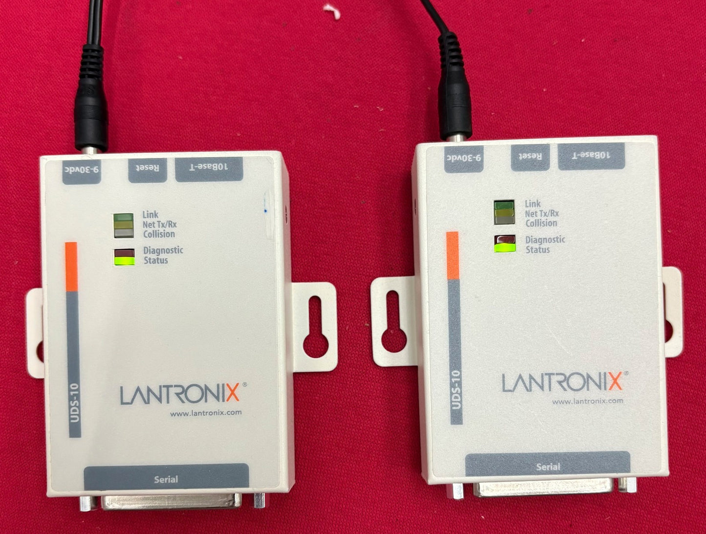 LANTRONIX® UDS-10 SERIAL TO ETHERNET INTERFACE 080-212-000 w/ POWER SUPPLY QTY 2