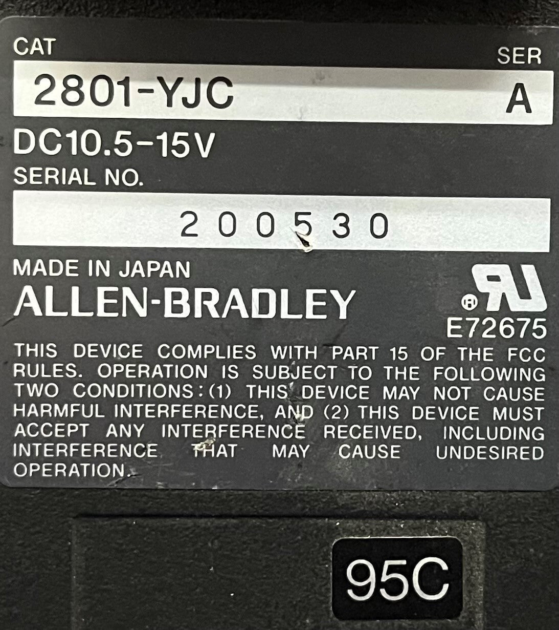 AB アレン ブラッドリー マシンビジョン RGB カラーカメラ 2801-YJC Ser A 10.5-15VDC