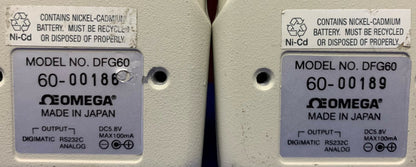 1 Lot Hoeveelheid van 2 - VOOR ONDERDELEN/REPARATIE Omega Engineering DFG60-11 Digitale Krachtmeter
