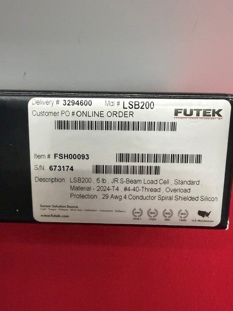 Futek LSB200- jr s Beam Load Cell  Brand new in box w/ Installation tool