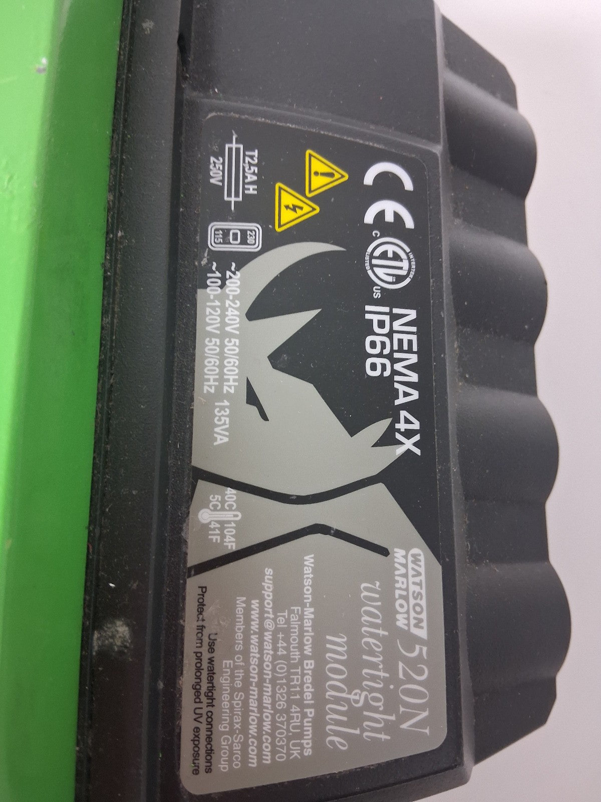 WATSON MARLOW 520U PERISTALTIC PUMP WITH 520N WATERTIGHT MODULE NEMA 4X IP66