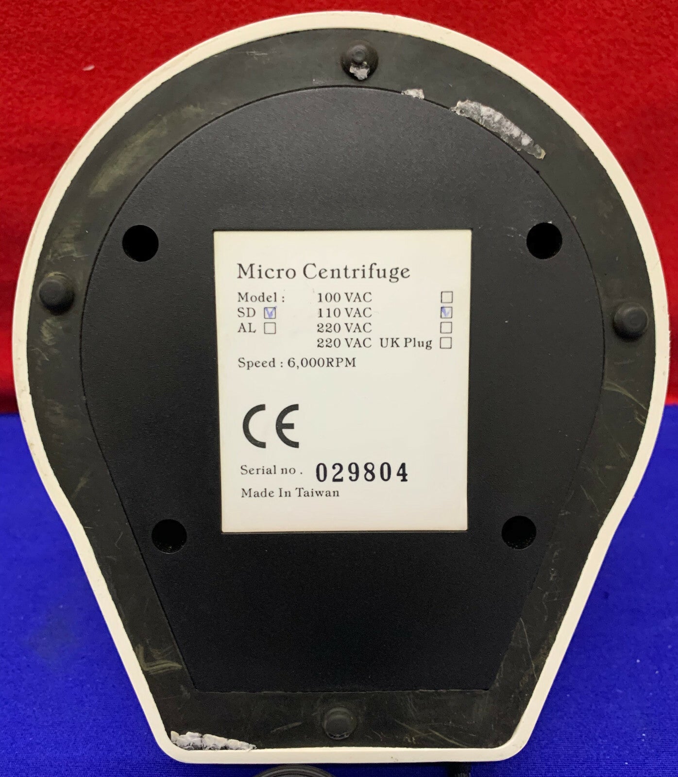 PHENIX RESEARCH PRODUCTS QUIKSPIN MIKROZENTRIFUGE MODELL SD 110VAC