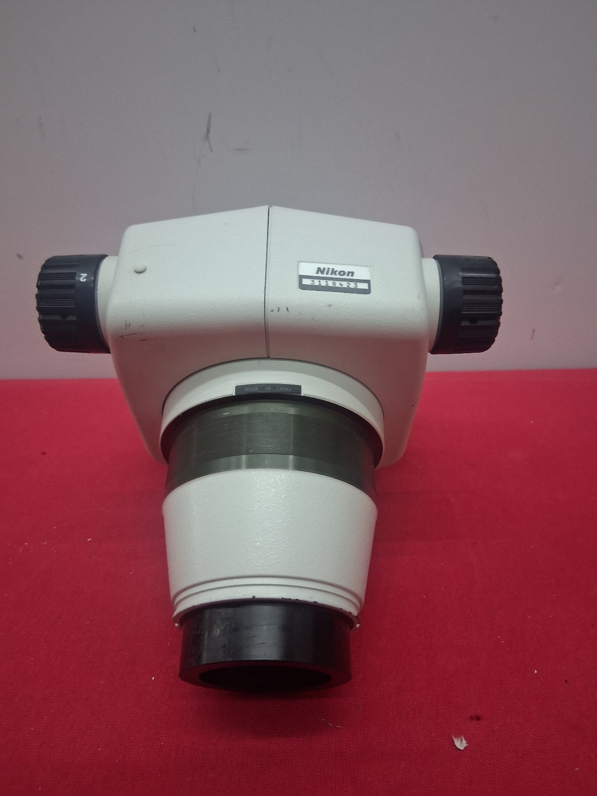 NIKON SMZ645 8-50X BINOCULAR STEREO ZOOM MICROSCOPE HEAD WITH 10X EYEPIECES