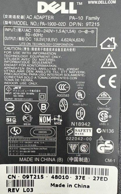 DELL PA-1900-02D FAMILY PA-10 DP/N: 9T215 AC POWER ADAPTER CHARGER - 1 LOT QTY 2