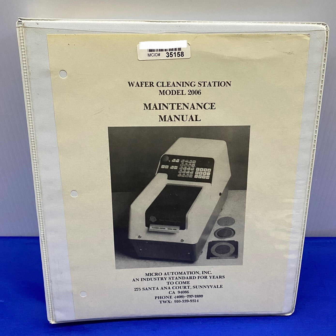MICRO AUTOMATION MODEL 2006 WARTUNGSHANDBUCH FÜR WAFER-REINIGUNGSSTATION