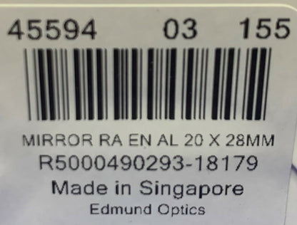 EO Edmund Optics 20MM Verbeterde aluminium gecoate haakse spiegel 45-594 / 45594 
