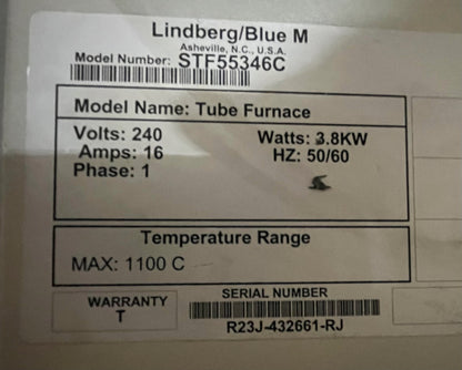 THERMO SCIENTIFIC LINDBERG BLUE M ROHROFEN STF55346C 240V MAX 1100C TEILE/RE