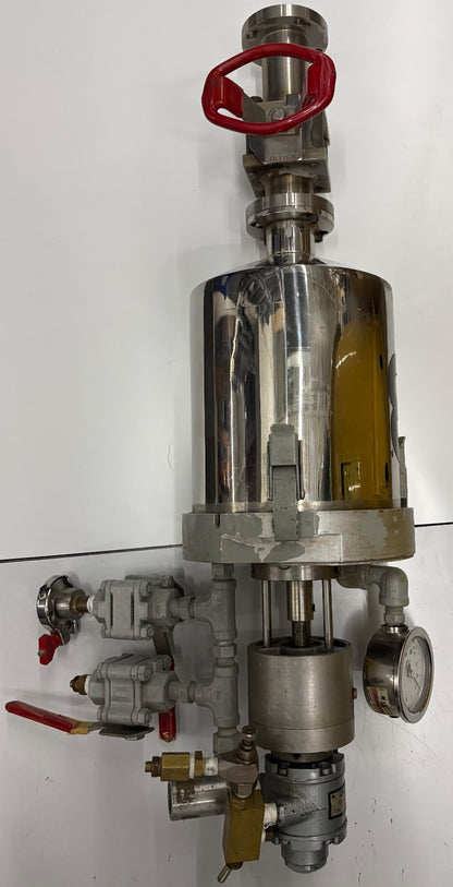 STAINLESS STEEL MIXING POT W/ GAST 1UPNRV11GR11 AIR GEAR MOTOR GR11 GEAR REDUCER