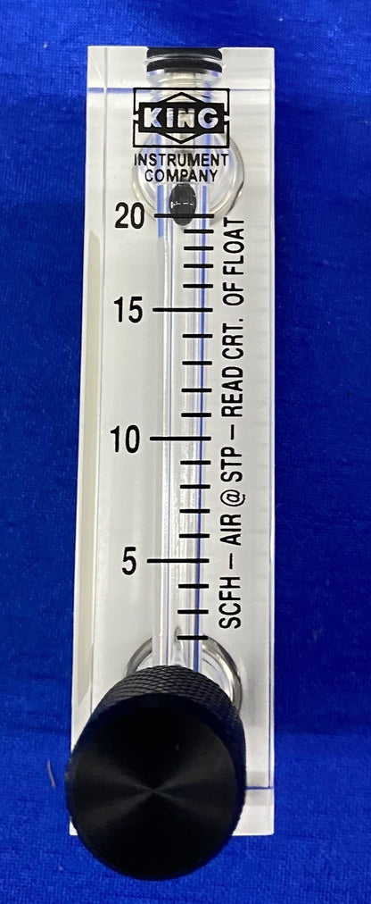 KING INSTRUMENT 75302113C07 FLOWMETER ACRYLIC 75MM/SCALE 23SCFM AIR FLOW 1/4FNPT