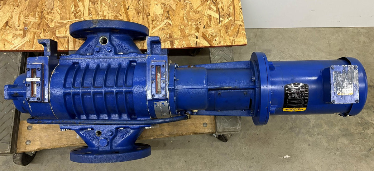 BALDOR 3 HP ELECTRIC MOTOR W/VACUUM BOOSTER BLOWER 9" FLANGE - PARTS/REPAIR
