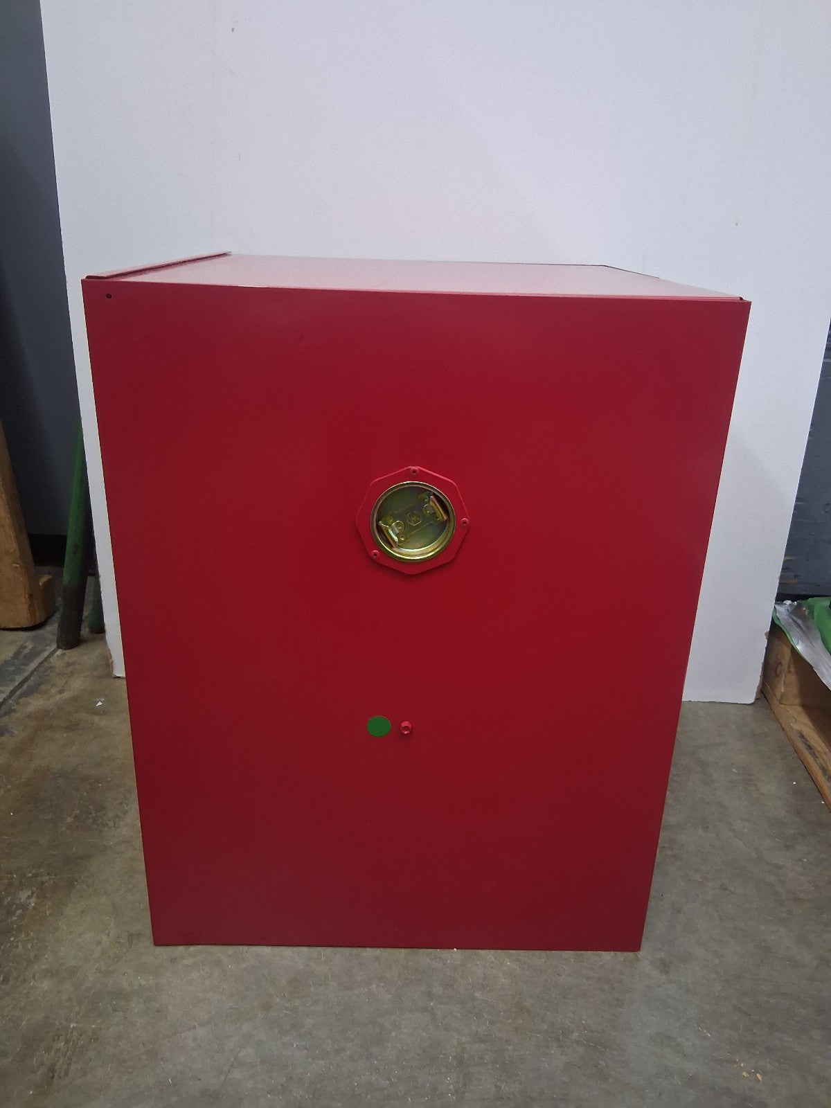 Uline H-2569M-R Flammable Safety Cabinet 4 Gal Countertop Manual Door Red No Key