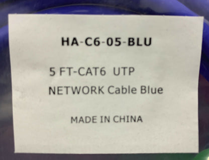 Lot de 20 câbles réseau bleus Cat52e/Cat6UTP - Voir l'annonce pour connaître les quantités et les modèles.