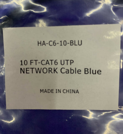 Lot de 20 câbles réseau bleus Cat52e/Cat6UTP - Voir l'annonce pour connaître les quantités et les modèles.