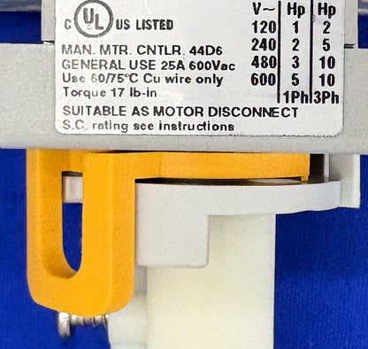 Allen Bradley AB 194E-A25-1753 LOAD SWITCH W/ 194R-PY ROTARY HANDLE AND SHAFT