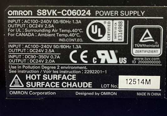 Omron Schaltnetzteil S8VK-C06024 AC100-240V DC24V