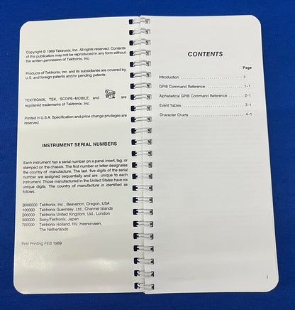 TEKTRONIX 2430A GPIB 070-6604-01 GUÍA DE BOLSILLO DEL GRUPO DE PRODUCTOS 37 
