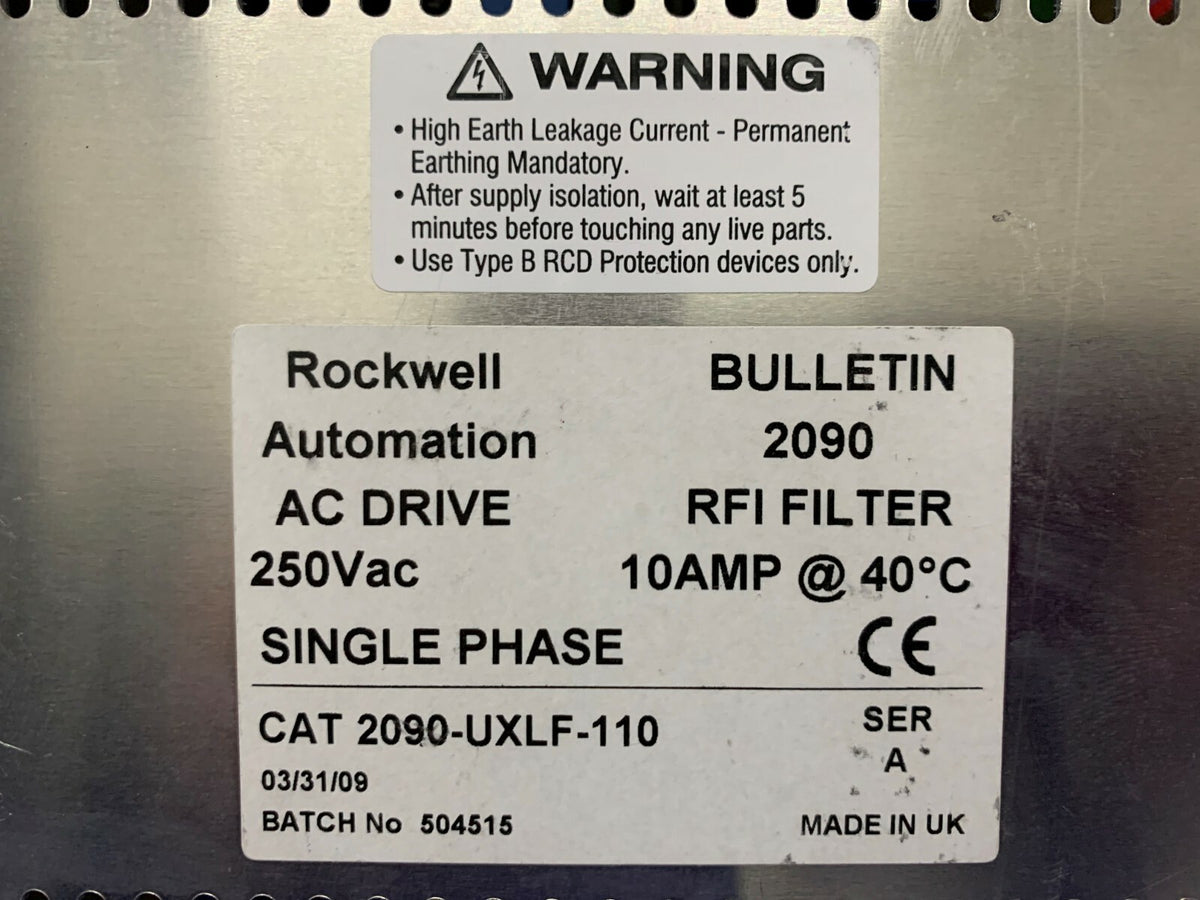 Menge von 2 Rockwell Automatic AC Drive 2090-UXLF-110 / Ser A RFI-Filter 10AMP@40C 