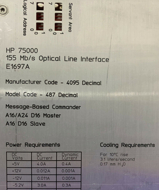 Interface de ligne optique HP / HEWLETT PACKARD 75000 / VXI E1697A 155 Mbit/s