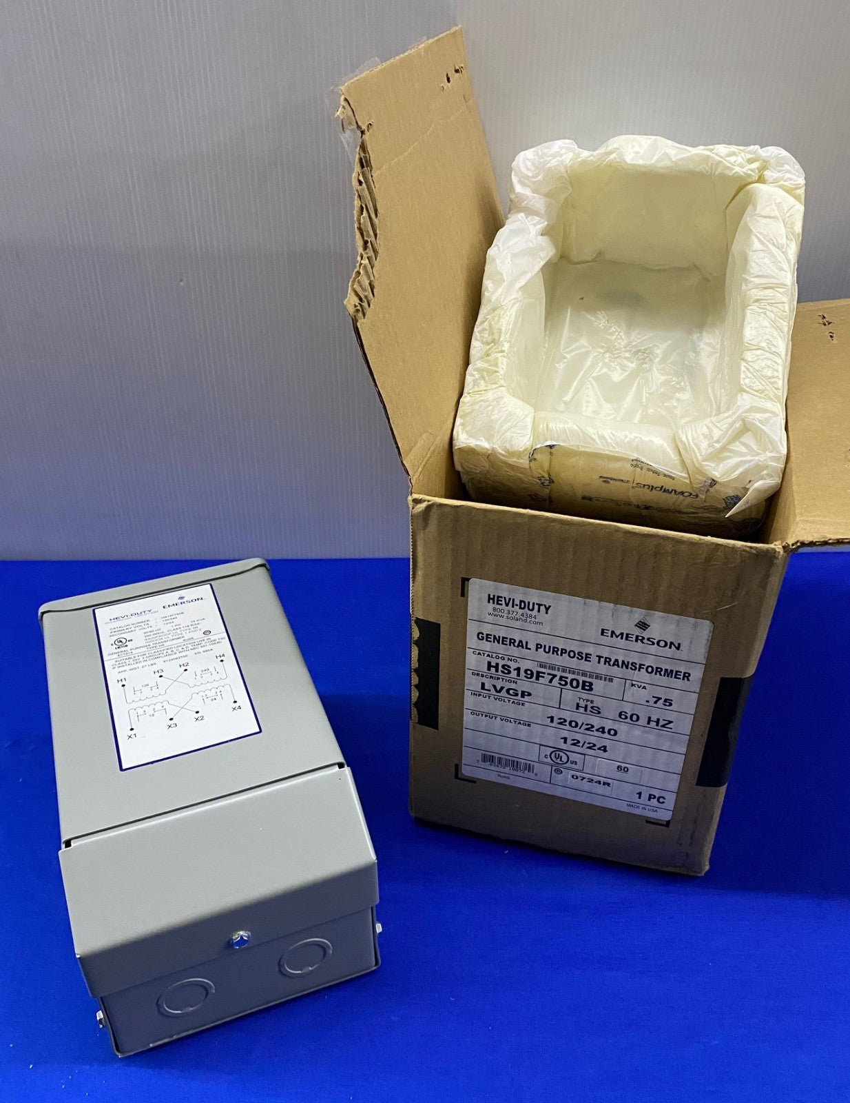 EMERSON HS19F750B HEVI-DUTY GENERAL PURPOSE TRANSFORMER LVGP