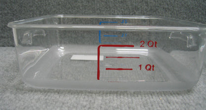 Qté de 2 - RUBBERMAID 6302CLE 6302 Contenants carrés peu encombrants 2 pintes 